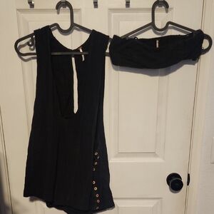 Free People Romper with removable tube top